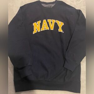 Steve & Barry’s US Navy Crewneck Sweatshirt Reverse Weave Mens Large Embroidered